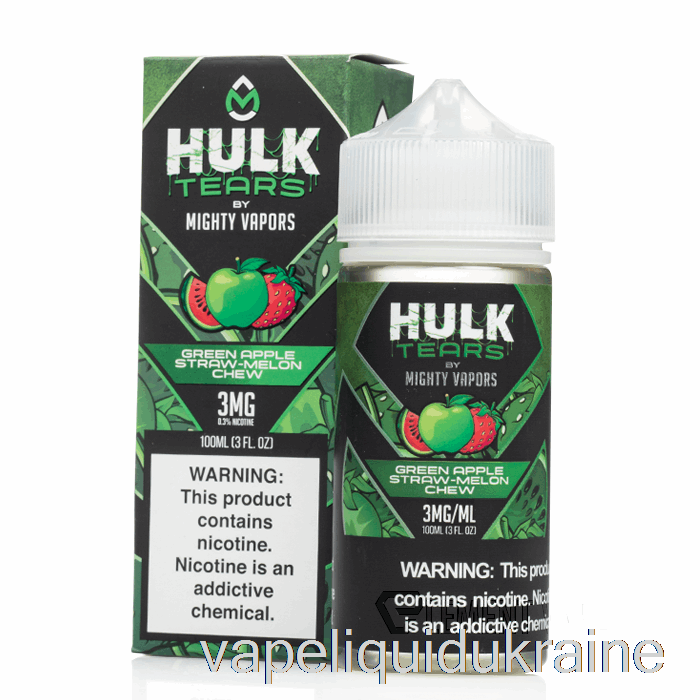 Vape Ukraine Green Apple Straw Melon Chew - Hulk Tears - 100mL 0mg